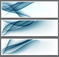 Wall Mural - Blue abstract banners.