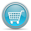 © Alex White - shopping cart blue glossy icon on white background