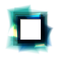 Poster - Blue square frame with white copyspace. Eps10