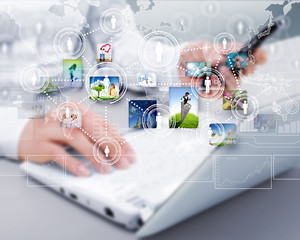 Fototapete - Symbol of social network