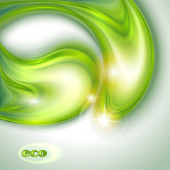 Wall Mural - Abstract green background with water drops