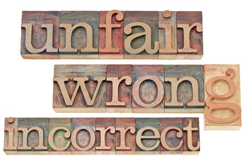 Wall Mural - unfair, wrong, incorrect