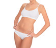 © Nobilior - female body in white underwear isolated on white background