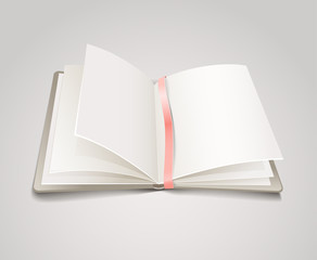 Poster - Open paper book with the bookmark