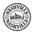 Nashville grunge rubber stamp