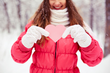 Sticker - Girl with pink heart