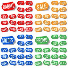 Sticker - Etiquettes réduction - Rabatt, Sale, Soldes et Promo