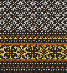 Wall Mural - Vector imitation of the knit sweater/mittens pattern