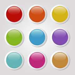 Wall Mural - set of colorful buttons