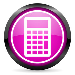 Poster - calculator violet glossy icon on white background