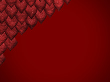 Red Background With Reptile Skin