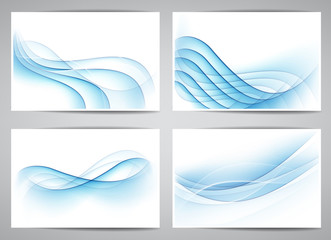 Wall Mural - Abstract smoke wavy banners.