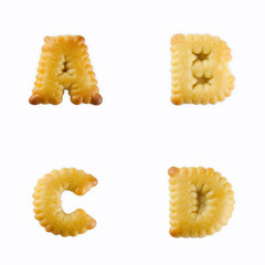 Fototapete - crackers in the form of the alphabet : A-D