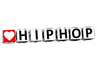 Leinwandbilder - 3D Love HipHop Button Click Here Block Text