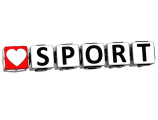 Aufkleber - 3D Love Sport Button Click Here Block Text