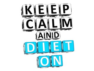 Aufkleber - 3D Keep Calm And Diet On Button Click Here Block Text