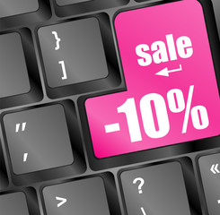 Poster - Close up view on conceptual keyboard - sale red key
