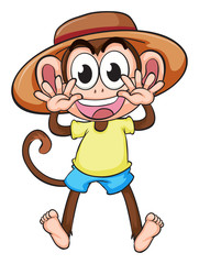 Poster - A monkey wearing a hat