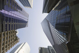 Fototapeta Sypialnia - Office Buildings Reflection in Singapore Financial District