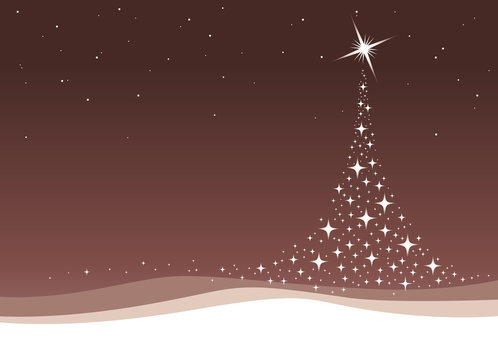 Christmas tree background with stars