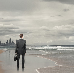 man on a beach