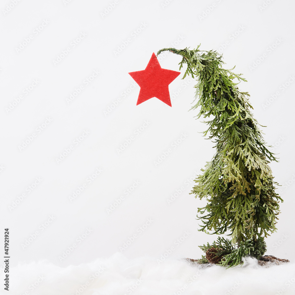 festive Christmas tree - obrazy, fototapety, plakaty 