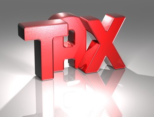 Poster - 3D Word TAX on white background
