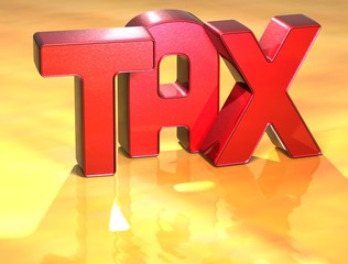 Poster - 3D Word TAX on gold background