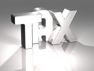 Poster - 3D Word TAX on white background