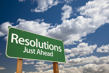 Wall Mural - Resolutions Green Road Sign
