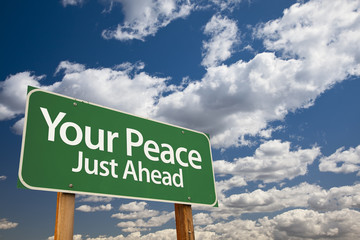 Wall Mural - Your Peace Green Road Sign