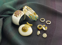 Luxury Ivory Jewelry Decorated By Gold And Gemstone