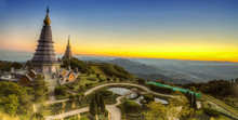 Landscape Of  Two Pagoda At Doi Inthanon