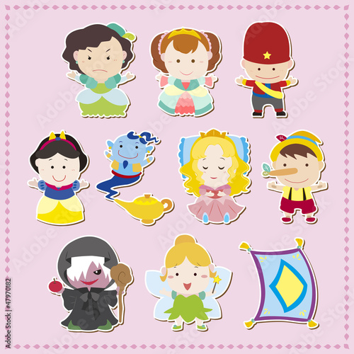 Naklejka na drzwi cartoon story people icons