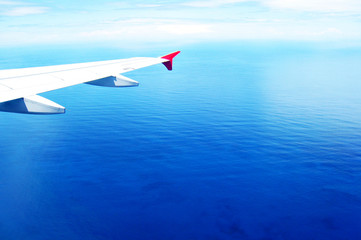 Canvas Print - Aerial view of  tranquil blue sea