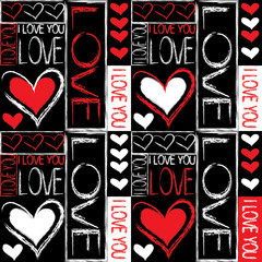 Wall Mural - Seamless pattern of love