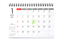 Desk Calendar Isolated On White