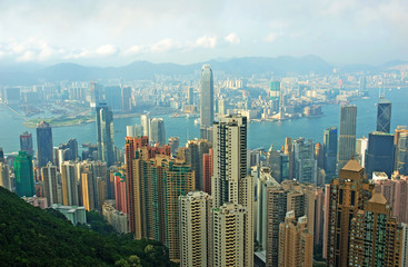 Wall Mural - China, Hong Kong cityscape from the Peak