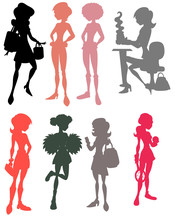 Young Girls Silhouettes