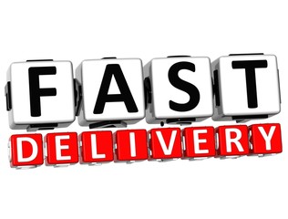Poster - 3D Fast Delivery Button Click Here Block Text