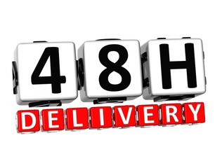 Poster - 3D Forty Eight Hour Delivery Button Click Here Block Text
