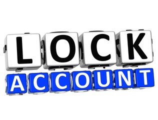 Sticker - 3D Lock Account Button Click Here Block Text