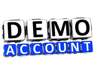 Poster - 3D Demo Account Button Click Here Block Text