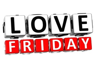 Aufkleber - 3D Love Friday Button Click Here Block Text