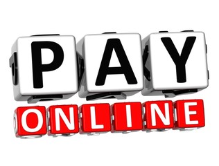 Poster - 3D Pay Online Button Click Here Block Text