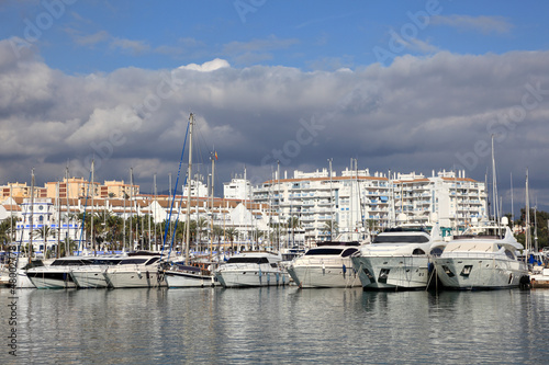 Obraz w ramie Fishing boats in the port of Estepona, Spain