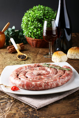 Wall Mural - Sicilian raw sausage with pepper and rosemary