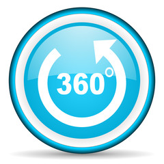 Poster - 360 degrees panorama blue glossy icon on white background