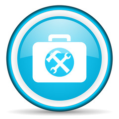 Fototapete - toolkit blue glossy icon on white background