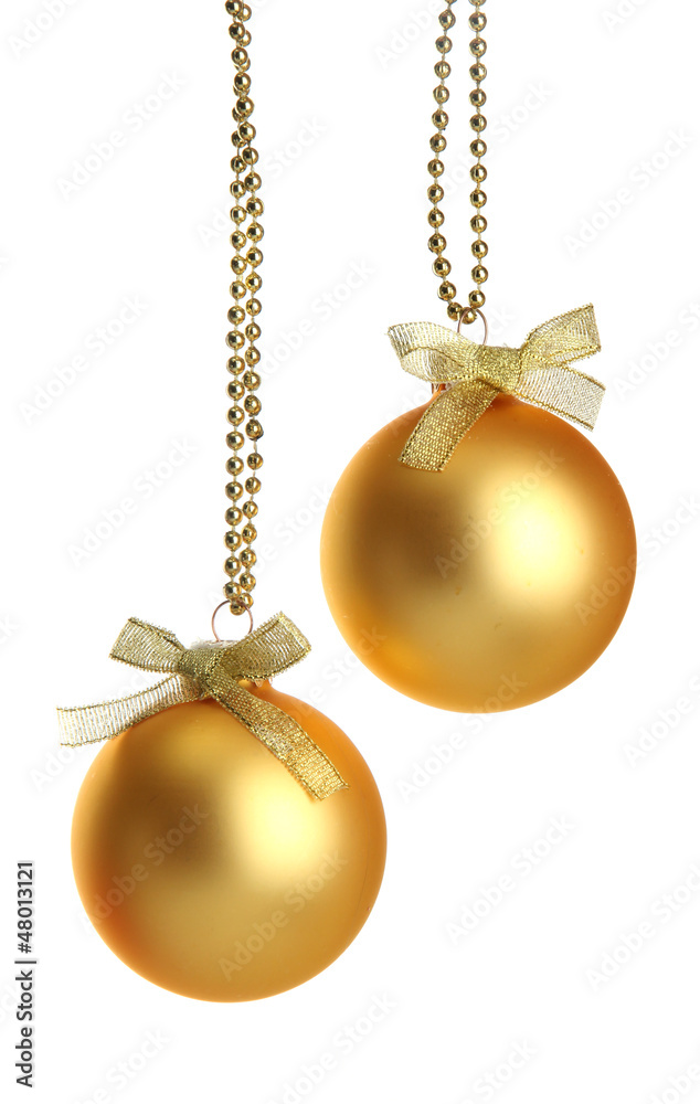 beautiful christmas balls, isolated on white